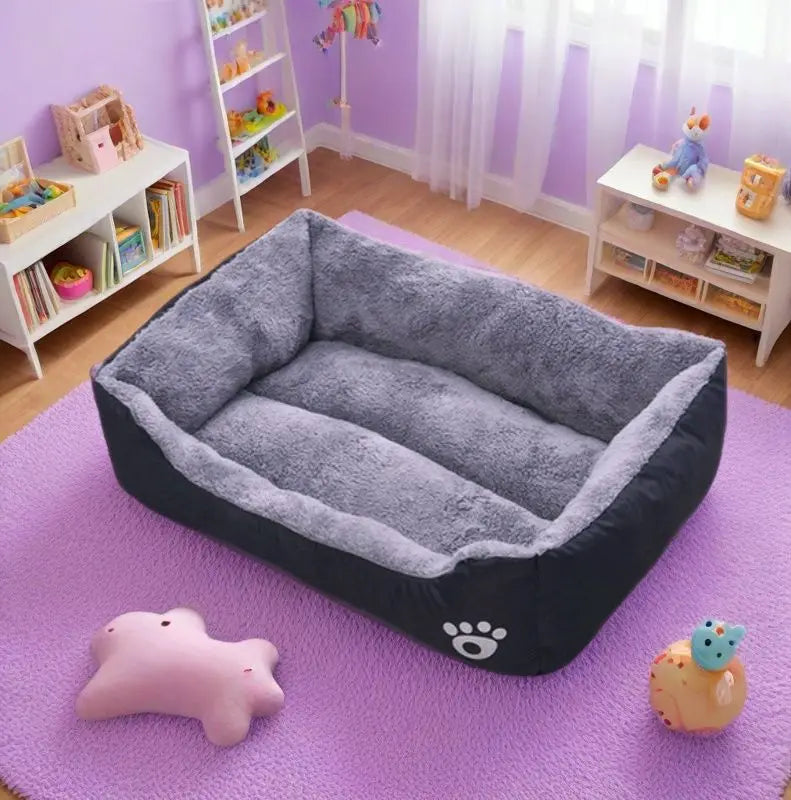 Bite-Resistant Plush Dog Bed - Non-Slip Sleeping Mat for All Sizes
