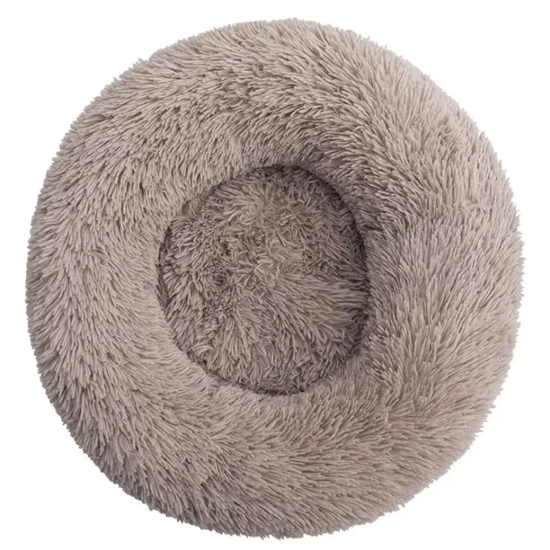Round Plush Pet Bed - Soft Sleeping Den for Cats & Dogs, 6 Sizes