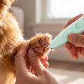 Precision pet trimmer being used on a dog's paw